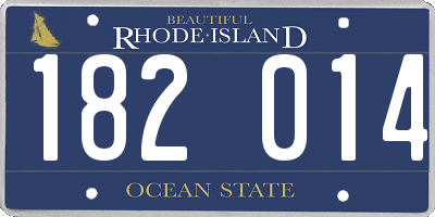 RI license plate 182014