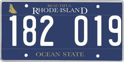RI license plate 182019