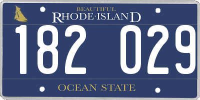 RI license plate 182029