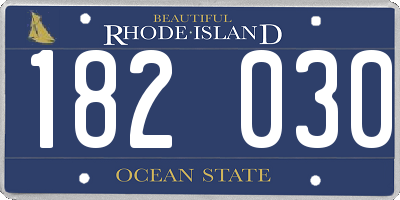RI license plate 182030