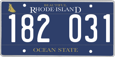RI license plate 182031