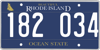 RI license plate 182034