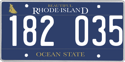 RI license plate 182035