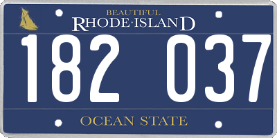 RI license plate 182037