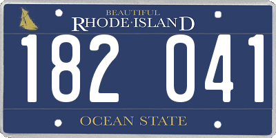 RI license plate 182041
