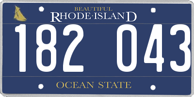 RI license plate 182043