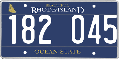 RI license plate 182045
