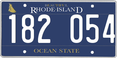 RI license plate 182054