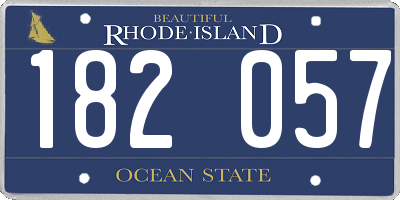 RI license plate 182057