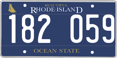 RI license plate 182059