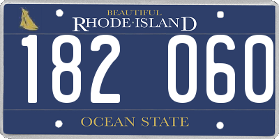 RI license plate 182060