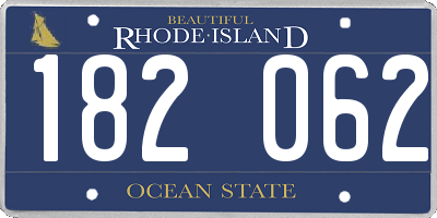 RI license plate 182062