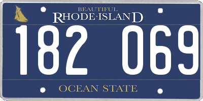 RI license plate 182069