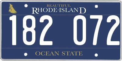 RI license plate 182072