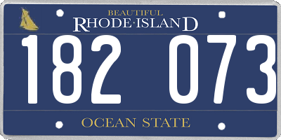 RI license plate 182073