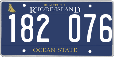 RI license plate 182076