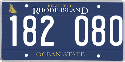 RI license plate 182080