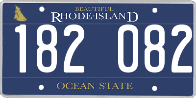 RI license plate 182082