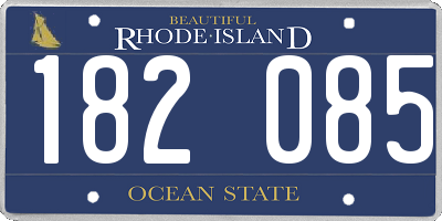 RI license plate 182085