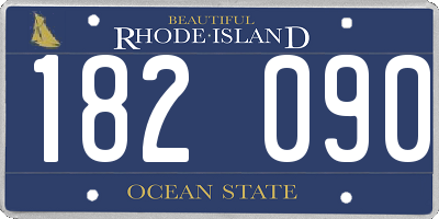 RI license plate 182090