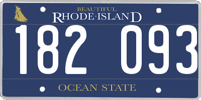 RI license plate 182093