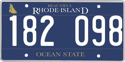 RI license plate 182098