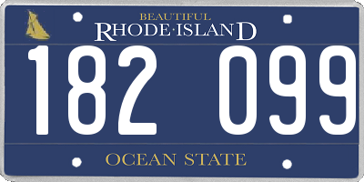 RI license plate 182099