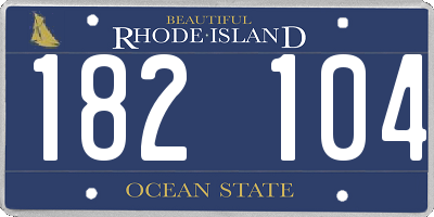 RI license plate 182104