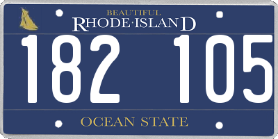 RI license plate 182105