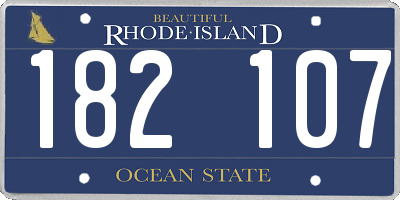 RI license plate 182107