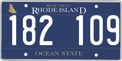 RI license plate 182109