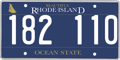 RI license plate 182110