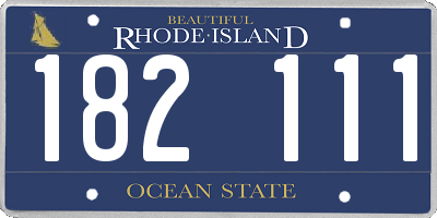 RI license plate 182111