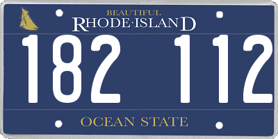 RI license plate 182112
