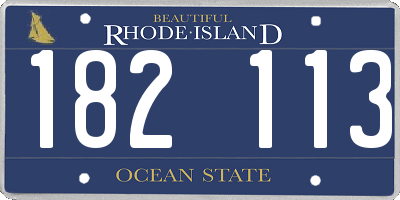 RI license plate 182113