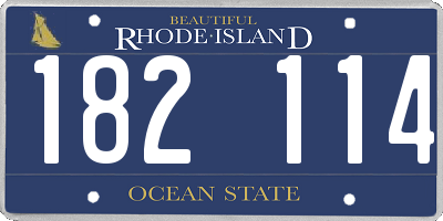 RI license plate 182114