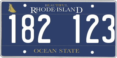RI license plate 182123