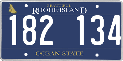RI license plate 182134