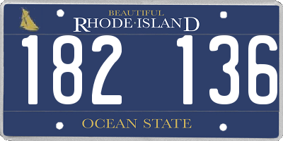 RI license plate 182136