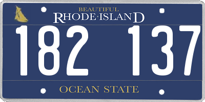 RI license plate 182137