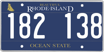 RI license plate 182138