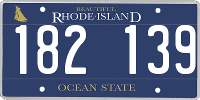 RI license plate 182139