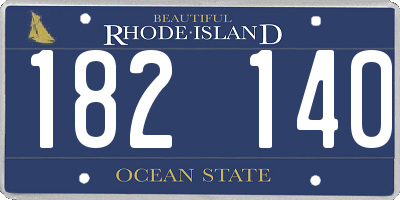 RI license plate 182140