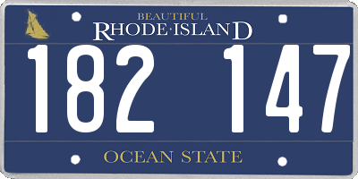 RI license plate 182147