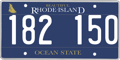 RI license plate 182150