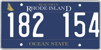 RI license plate 182154