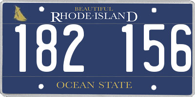 RI license plate 182156