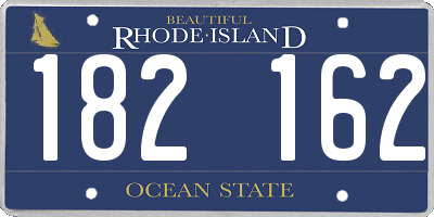 RI license plate 182162