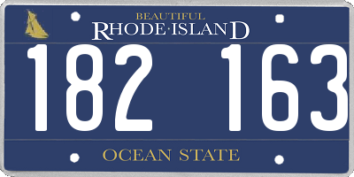 RI license plate 182163