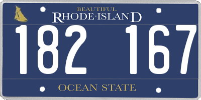 RI license plate 182167